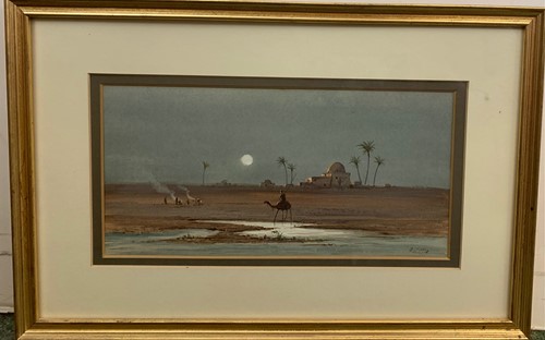Lot 413 - Two Orientalist watercolours, one of a North...
