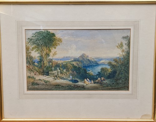 Lot 422 - Manner of Claude, Italianate landscape with...