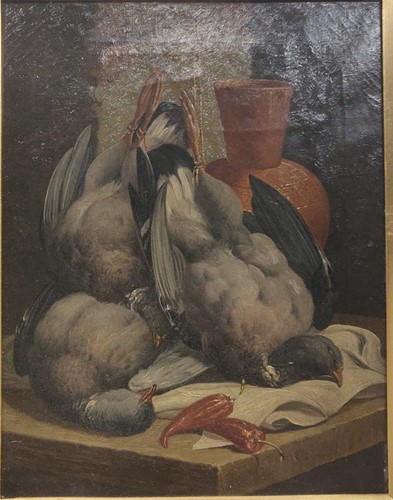 Lot 462 - Charles Thomas Bale Still life of pigeons and...