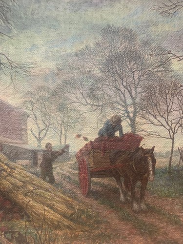 Lot 344 - Modern British School Horse and cart on a...