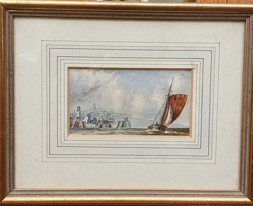 Lot 415 - 3 small watercolours - View of Ramsgate,...