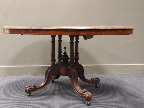 Lot 518 - A Victorian burr walnut loo table, the...