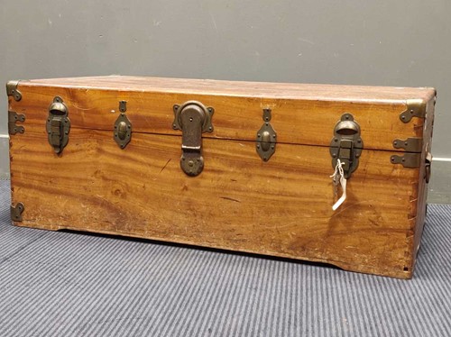 Lot 505 - A camphor wood trunk, 36 x 96 x 53cm