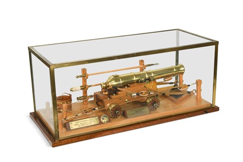Lot 656 - A 1/12 scale model deck cannon by V. Pentecost, 1989