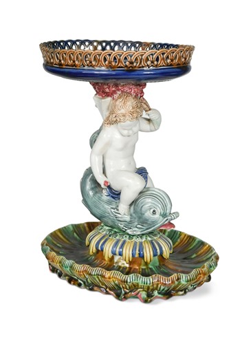 Lot 480 - A Majolica centrepiece, circa 1890
