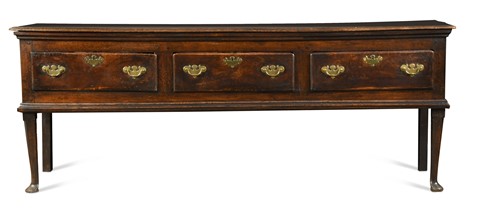 Lot 346 - An oak dresser base, mid-18th century