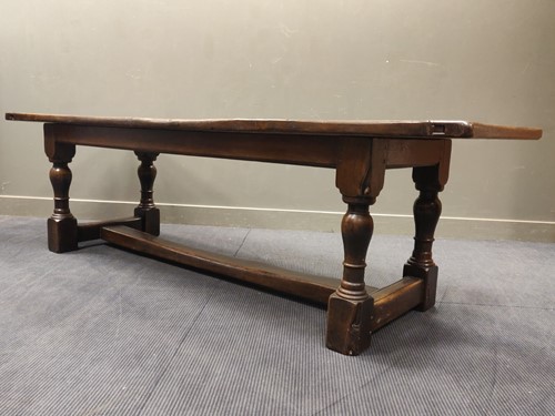 Lot 596 - An oak refectory table, 17th century style,...