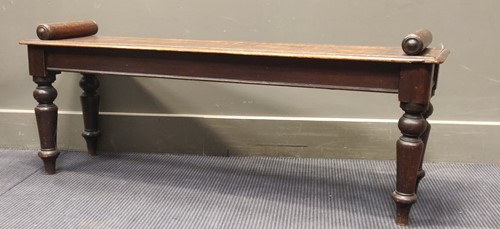 Lot 606 - A Regency style oak hall seat on four turned...