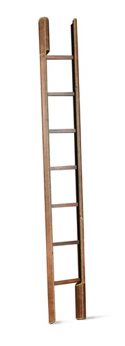 Lot 487 - A folding library ladder, 20th century