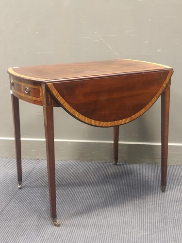 Lot 626 - A Regency mahogany inlaid Pembroke table, the...