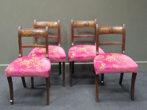 Lot 517 - A set of four Regency mahogany dining chairs,...