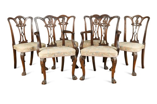 Lot 460 - A set of six mahogany dining chairs, Irish 19th century