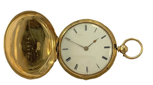 Lot 366 - Thomas Cox Savory, London - A mid 19th century 18ct gold full hunter pocket watch