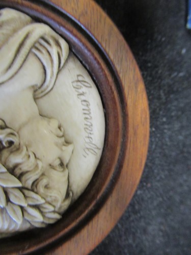 Lot 147 - A carved ivory miniature of Oliver Cromwell 7...
