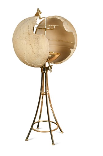Lot 312 - Vidal Grau, a brass and resin ‘Moon’ Globe drinks cabinet, circa 1980