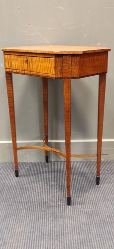 Lot 612 - A 19th century satinwood work table, 74.5 x 52...