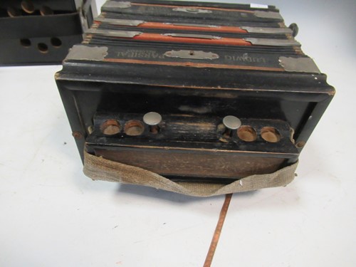 Lot 63 - Two vintage squeeze boxes, one by Hohner, the...