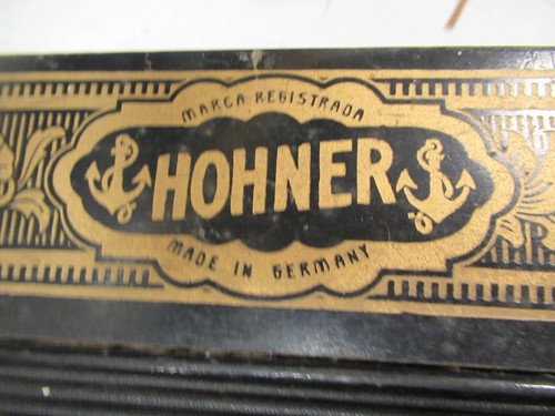 Lot 63 - Two vintage squeeze boxes, one by Hohner, the...