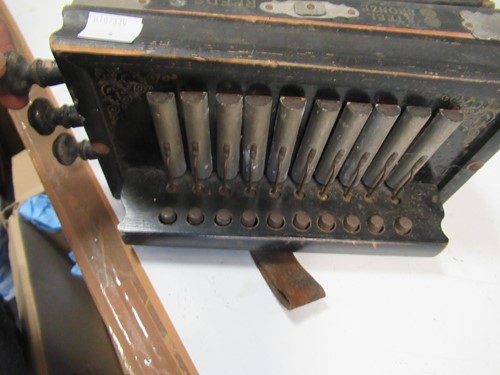 Lot 63 - Two vintage squeeze boxes, one by Hohner, the...