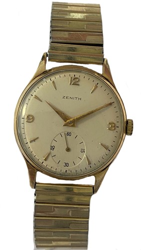 Lot 416 - Zenith - A 9ct gold wristwatch