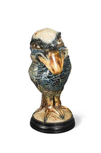 Lot 47 - Robert Wallace Martin for the Martin Brothers, a stoneware 'monk' bird jar and cover, 1892