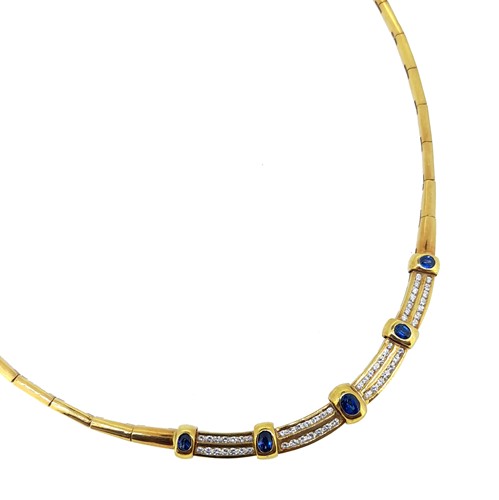 Lot 194 - A sapphire and diamond collarette