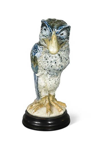 Lot 45 - Robert Wallace Martin for the Martin Brothers, a small stoneware jar and cover, 1901