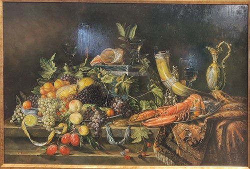 Lot 483 - I. Barrow (Modern British) Still life with a...