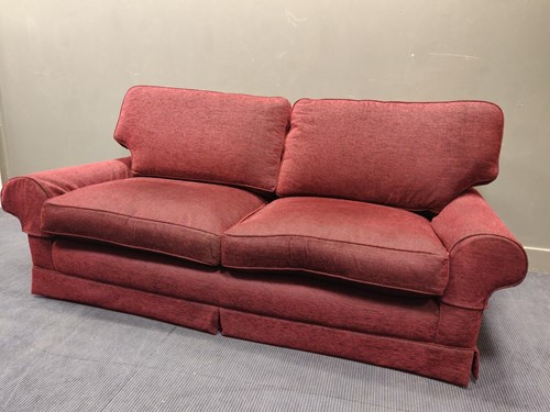 Lot 540 - A pair of red two seater Conran sofas, 92 x...