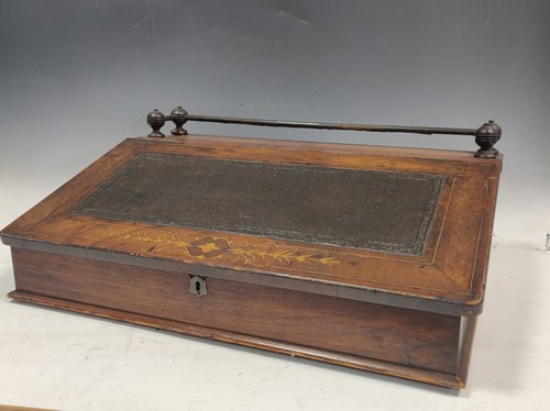 Lot 656 - A Victorian inlaid walnut desk slope with...