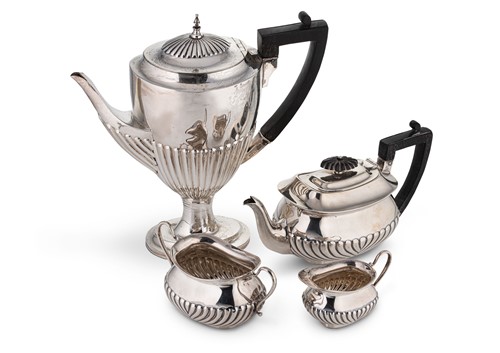 Lot 599 - A Victorian silver bachelor's 4-piece tea and coffee set