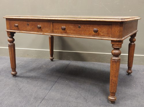 Lot 511 - A 19th century oak library table, 67 x 124 x...