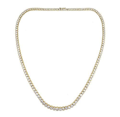 Lot 223 - A diamond riviere necklace