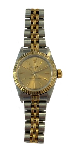 Lot 408 - Rolex - A steel and gold 'Oyster Perpetual' wristwatch
