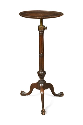 Lot 412 - A George III style adjustable mahogany candle stand
