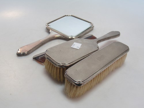 Lot 252 - An Art Deco period silver backed dressing...