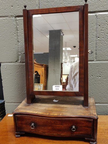 Lot 664 - A small George III mahogany toilet mirror,...