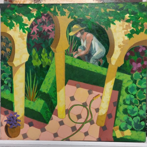 Lot 482 - John Tordoff (British 1938-) The Gardener oil...