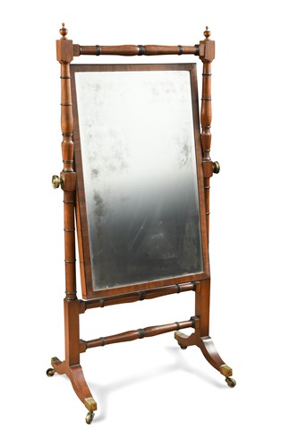 Lot 588 - A mahogany cheval mirror, early 19th century
