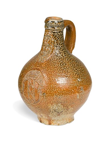 Lot 540 - A German stoneware armorial Bartmann jug or Bellarmine, 17th century