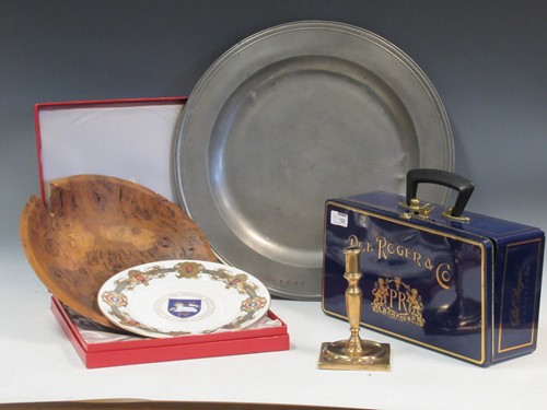 Lot 132 - Large antique pewter salver, an 18th century...