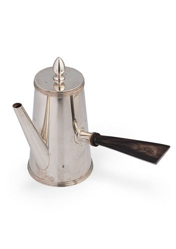 Lot 513 - An early 20th century Dutch metalwares silver single serving coffee pot