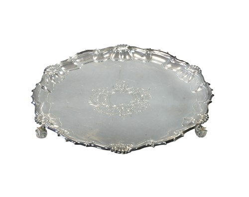 Lot 591 - A Victorian silver salver
