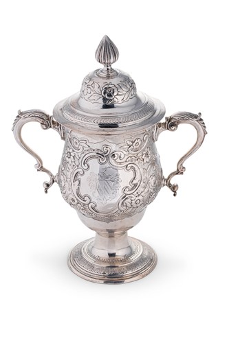 Lot 564 - An early George III 18th century silver two handled cup and cover