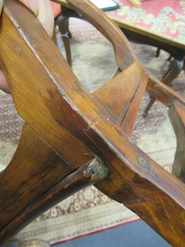 Lot 580 - A set of six Louis XV caned side chairs