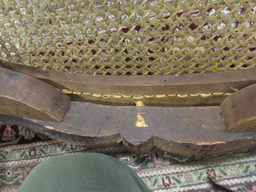 Lot 580 - A set of six Louis XV caned side chairs