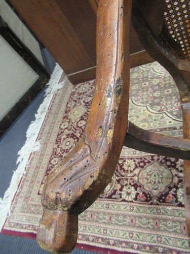 Lot 580 - A set of six Louis XV caned side chairs