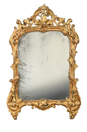 Lot 385 - A shaped gilt wall mirror, late 18th century