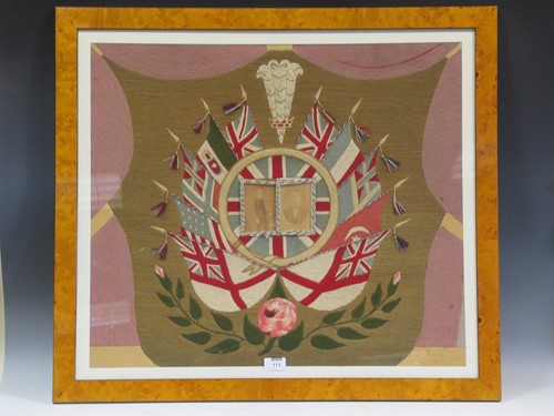 Lot 197A - A 20th century wool-work panel, the central...