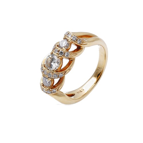 Lot 155 - A modern diamond three stone ring